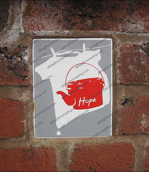 Red kettle on a white shirt - Just one of the mystery tiles