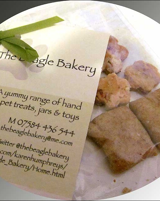 A bag of treats arrive from the Beagle Bakery