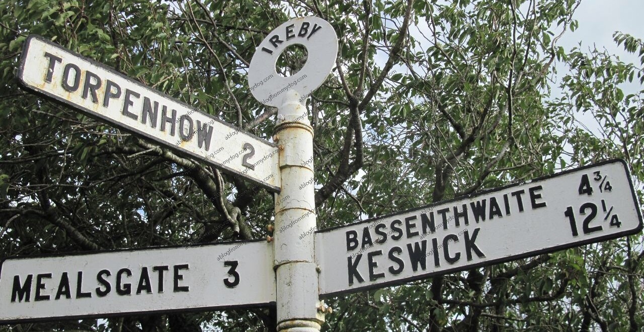 Ireby fingerpost roadsign