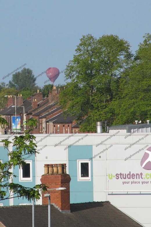 Virgin Hot Air balloon over Carlisle, coming into land