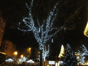 Christmas lights in Carlisle City Centre