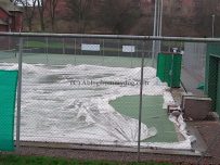 Damaged tennis dome