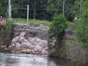 Backfilling of hole left by River Caldew flood waters