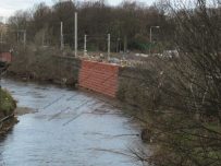 River Caldew back behind stone wall