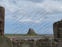 Looking towards Lindisfarne castle from the Priory