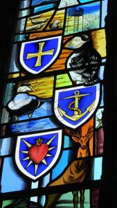 Stained glass in St. Mary's parish church, Lindisfarne