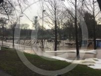 The tennis courts and ice rink have been damaged