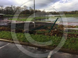 The Sheepmount stadium has been severely damaged