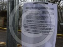 Official notice on a fence near to the closure